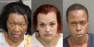 Callene Barton, Brandi Mokarzel and Lakesha Lewis (booking photos)